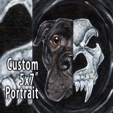 Load image into Gallery viewer, Custom Pet Skull Portrait / 5x7 Canvas