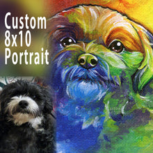 Load image into Gallery viewer, Custom Pet Rainbow Portrait / 8x10 Canvas
