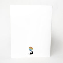 Load image into Gallery viewer, The back of a greeting card, which includes the Rainbow of Crazy logo
