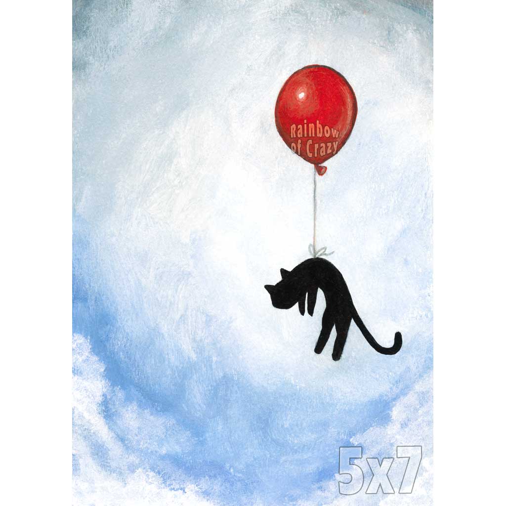 Balloon Black Cat / Art Print
