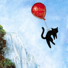 Load image into Gallery viewer, Black Cat Balloon Waterfall / Art Print
