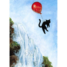 Load image into Gallery viewer, Black Cat Balloon Waterfall / Art Print
