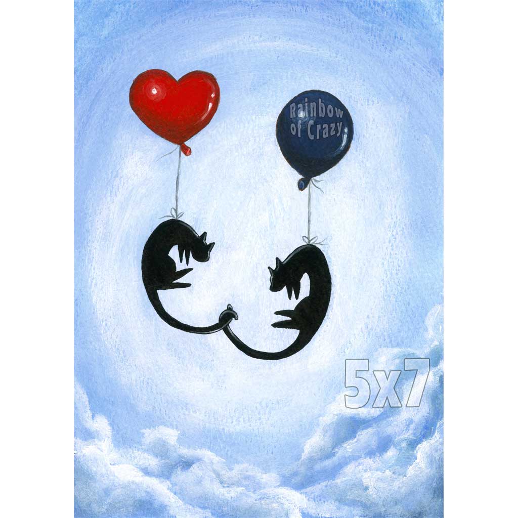 Balloon Black Cats / Art Print