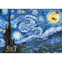 Load image into Gallery viewer, Black Cat Starry Night / Art Print
