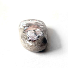 Load image into Gallery viewer, a small beach stone, hand painted with the portrait of a chinese crested dog
