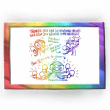 Load image into Gallery viewer, web comic. &quot;Things you can do now and no one can stop you because you&#39;re an adult:&quot; / &quot;Have dessert before dinner. (Joanna, smiling holding an ice cream cone in one hand, and a chicken drumstick in the other.) / &quot;Have dessert FOR dinner.&quot; (Joanna holds an ice cream cone in each hand, surprised.) / &quot;Have *5* desserts for dinner.&quot; (Joanna suddenly has five hands, each holding an ice cream cone. She&#39;s smiling real big and has stars in her eyes.) / Rainbowofcrazy.com 
