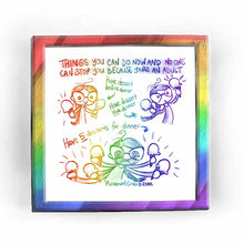 Load image into Gallery viewer, web comic. &quot;Things you can do now and no one can stop you because you&#39;re an adult:&quot; / &quot;Have dessert before dinner. (Joanna, smiling holding an ice cream cone in one hand, and a chicken drumstick in the other.) / &quot;Have dessert FOR dinner.&quot; (Joanna holds an ice cream cone in each hand, surprised.) / &quot;Have *5* desserts for dinner.&quot; (Joanna suddenly has five hands, each holding an ice cream cone. She&#39;s smiling real big and has stars in her eyes.) / Rainbowofcrazy.com 
