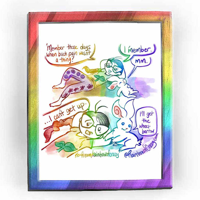 Web comic. Jo, lounging on the ground next to a white rabbit. Jo: 