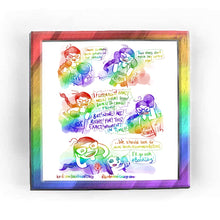 Load image into Gallery viewer, Rainbowofcrazy web comic. / Jo, her shirt labelled &quot;TBR&quot;, wears boxing gloves, and throws a jab. &quot;I have so many book options for her already!&quot; / A different Jo, her shirt labelled &quot;MOOD READER&quot;, dodges TBR Jo&#39;s jab. Mood Reader Jo also wears boxing gloves. &quot;Their vibes don&#39;t match her current vibe!&quot; / TBR Jo, right hook, her face full of rage: &quot;I! LITERALLY! HAVE! WELL! OVER! 1000! BOOKS! TO! CHOOSE! FROM!!&quot; Mood Reader Jo, throws an uppercut, face full of fury: &quot;BUT! NONE! ARE! RIGHT! FOR! THIS! EXACT! MO
