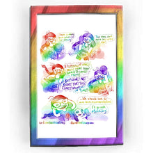 Load image into Gallery viewer, Rainbowofcrazy web comic. / Jo, her shirt labelled &quot;TBR&quot;, wears boxing gloves, and throws a jab. &quot;I have so many book options for her already!&quot; / A different Jo, her shirt labelled &quot;MOOD READER&quot;, dodges TBR Jo&#39;s jab. Mood Reader Jo also wears boxing gloves. &quot;Their vibes don&#39;t match her current vibe!&quot; / TBR Jo, right hook, her face full of rage: &quot;I! LITERALLY! HAVE! WELL! OVER! 1000! BOOKS! TO! CHOOSE! FROM!!&quot; Mood Reader Jo, throws an uppercut, face full of fury: &quot;BUT! NONE! ARE! RIGHT! FOR! THIS! EXACT! MO
