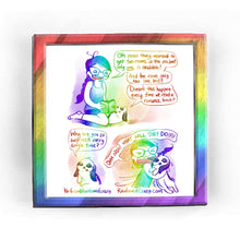 Load image into Gallery viewer, Rainbowofcrazy web comic. / Jo holding a book: &quot;Oh nooo they wanted to get two rooms at the inn, but only ONE is available!&quot; Mini lop rabbit: &quot;Doesn&#39;t this happen every time we read a romance book?&quot; / Rabbit: &quot;Why are you so surprised every single time?&quot; / Jo grabs the rabbit into a big hug: &quot;OHH NOO! WHAT WILL THEY DO!!!!!&quot; / ko-fi.com/rainbowofcrazy / Rainbowofcrazy.com
