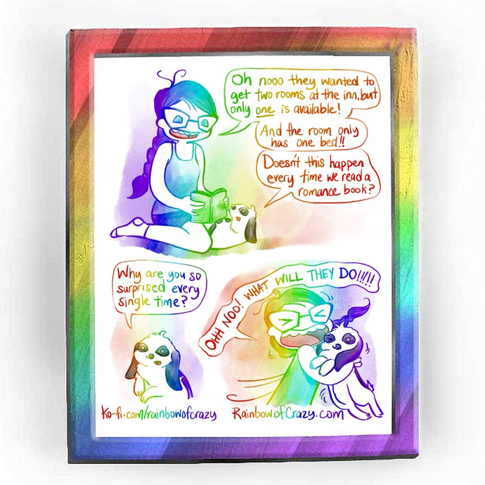 Rainbowofcrazy web comic. / Jo holding a book: 
