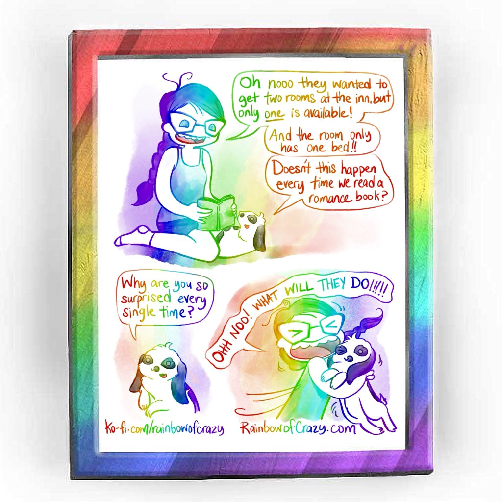 Rainbowofcrazy web comic. / Jo holding a book: 