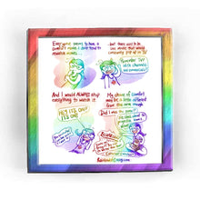 Load image into Gallery viewer, Rainbowofcrazy web comic: &quot;Pitch Perfect Comfort.&quot; /Jo looking deep in thought. [Everyone seems to have a comfort movie. I don&#39;t tend to rewatch movies...] / [.. but there used to be one movie that would constantly pop up on TV.&quot; Jo: &quot;Remember TV? With channels and commercials?&quot; / [And I would ALWAYS stop everything to watch it.&quot; Jo leans back slightly, hands around her mouth. Jo: &quot;HEY IT&#39;S ON!! IT&#39;S ON!!&quot; An unidentified voice, source coming from off panel: &quot;You know what? I can lose control if I want to!&quot;
