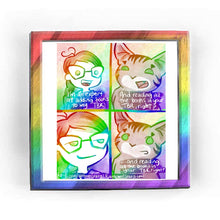 Load image into Gallery viewer, Rainbowofcrazy web comic. / [this comic is in the format of the Anakin and Padme &quot;For the better, right?&quot; meme] Jo: &quot;I&#39;m an expert at adding books to my TBR.&quot; / Cat: &quot;And reading all the books in your TBR, right?&quot; / Jo gazes in silence. / Cat: &quot;... and reading all the books in your TBR, right?&quot; / ko-fi.com/rainbowofcrazy / Rainbowofcrazy.com

