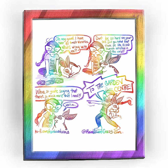 web comic. Jo sits on the ground, cross-legged. she wears a t-shirt that says, 