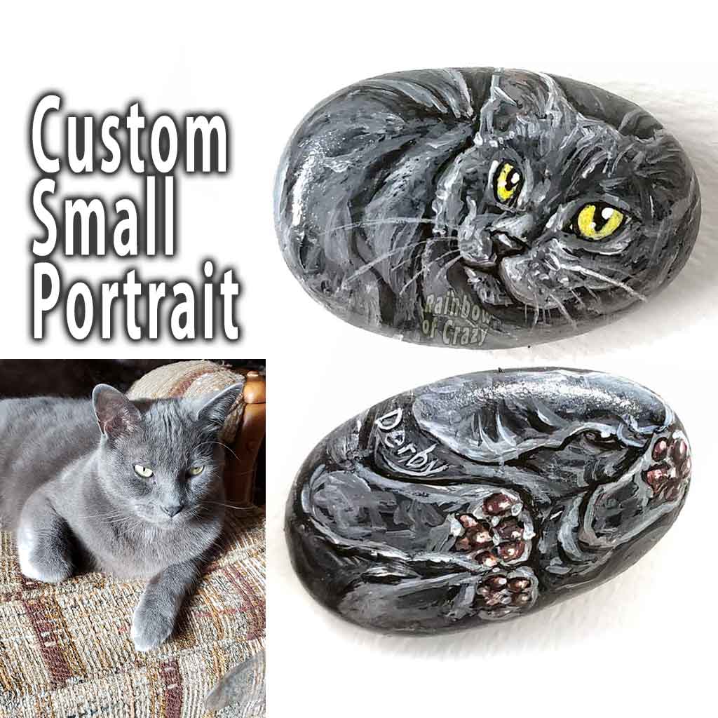 Custom Pet Portrait Stone / Small Loaf