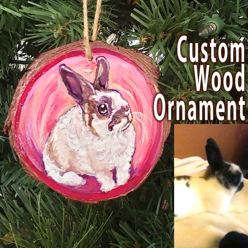 Custom Pet Portrait / Wood Ornament