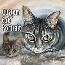 Load image into Gallery viewer, Custom Pet Portrait / 6x6 Canvas Board
