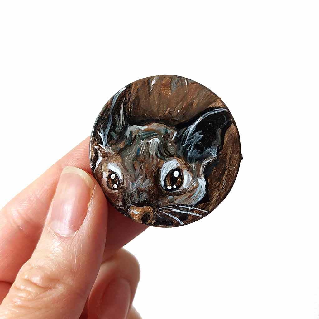 Degu Wood Art Magnet Necklace - Main Image