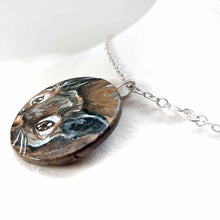 Load image into Gallery viewer, a small wood disc, featuring a painting of a little degu. this painting is available as a pendant or wood keepsake
