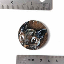 Load image into Gallery viewer, a small wood disc, featuring a painting of a little degu. this painting is available as a pendant or wood keepsake
