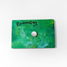 Load image into Gallery viewer, back of the painting, with a small magnet. signed with, Rainbowofcrazy

