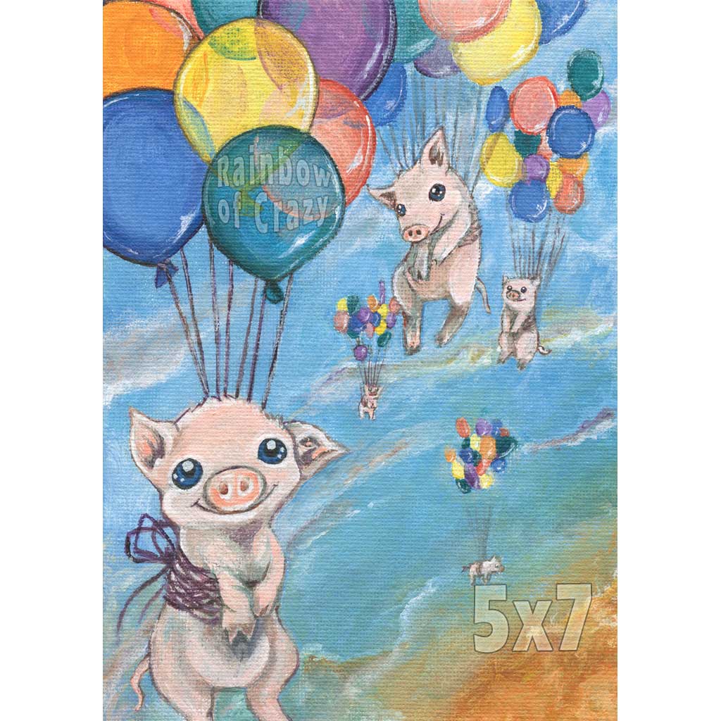 Balloon Flying Pigs / Art Print