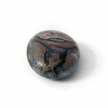Load image into Gallery viewer, a small beach stone painted to looke like a smiling baby hippo
