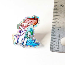 Load image into Gallery viewer, Blanket Bunny Glittery Acrylic Pin - English Spot Rabbit
