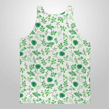 Load image into Gallery viewer, the plant lovers unisex tank top, printed with an illustration of different types of plants, with the word, &quot;plants&quot; in the center
