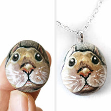 Load image into Gallery viewer, Creme d&#39;Argent Rabbit / Rock Art / Magnet / Necklace
