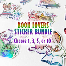 Load image into Gallery viewer, Book Lover Sticker Bundle - Choose Your Own Cat &amp; Rabbit Stickers
