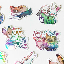Load image into Gallery viewer, Book Lover Sticker Bundle - Choose Your Own Cat &amp; Rabbit Stickers
