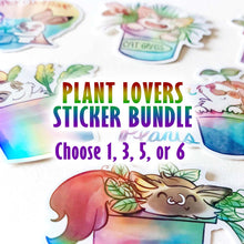 Load image into Gallery viewer, Plant Lover Sticker Bundle - Choose Your Own Cat &amp; Rabbit Stickers
