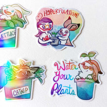 Load image into Gallery viewer, Plant Lover Sticker Bundle - Choose Your Own Cat &amp; Rabbit Stickers

