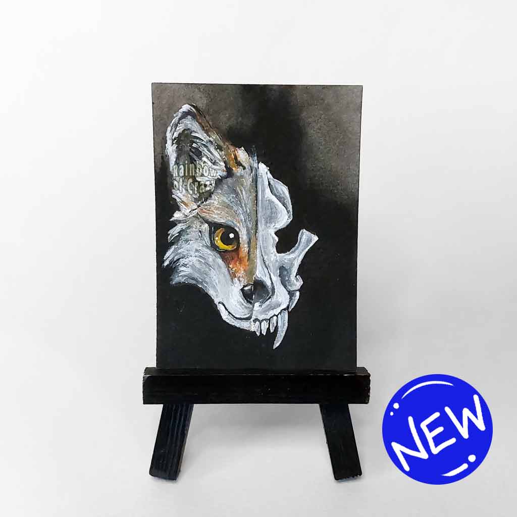Wolf Skull / ACEO Painting