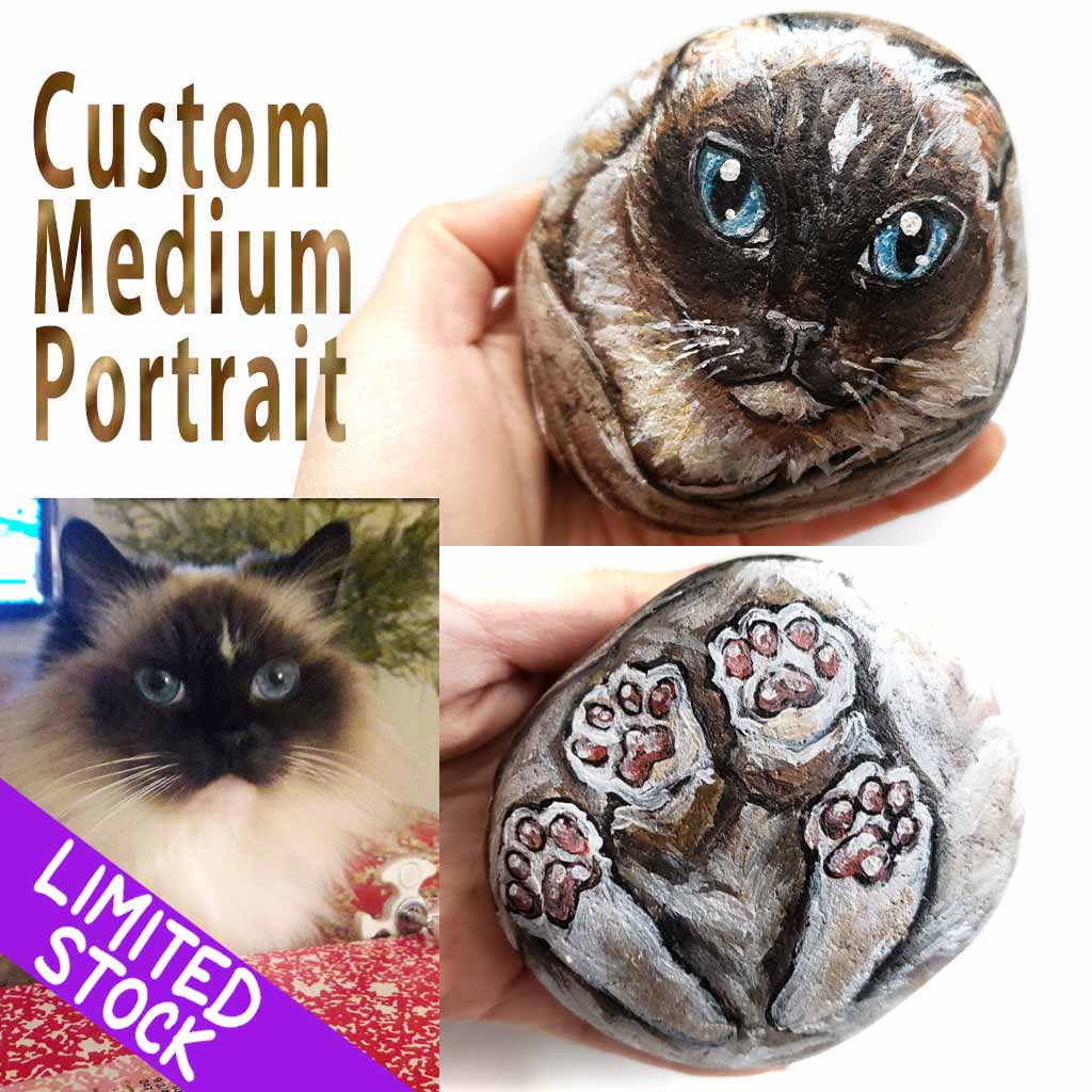Custom Pet Portrait Stone / Medium Loaf