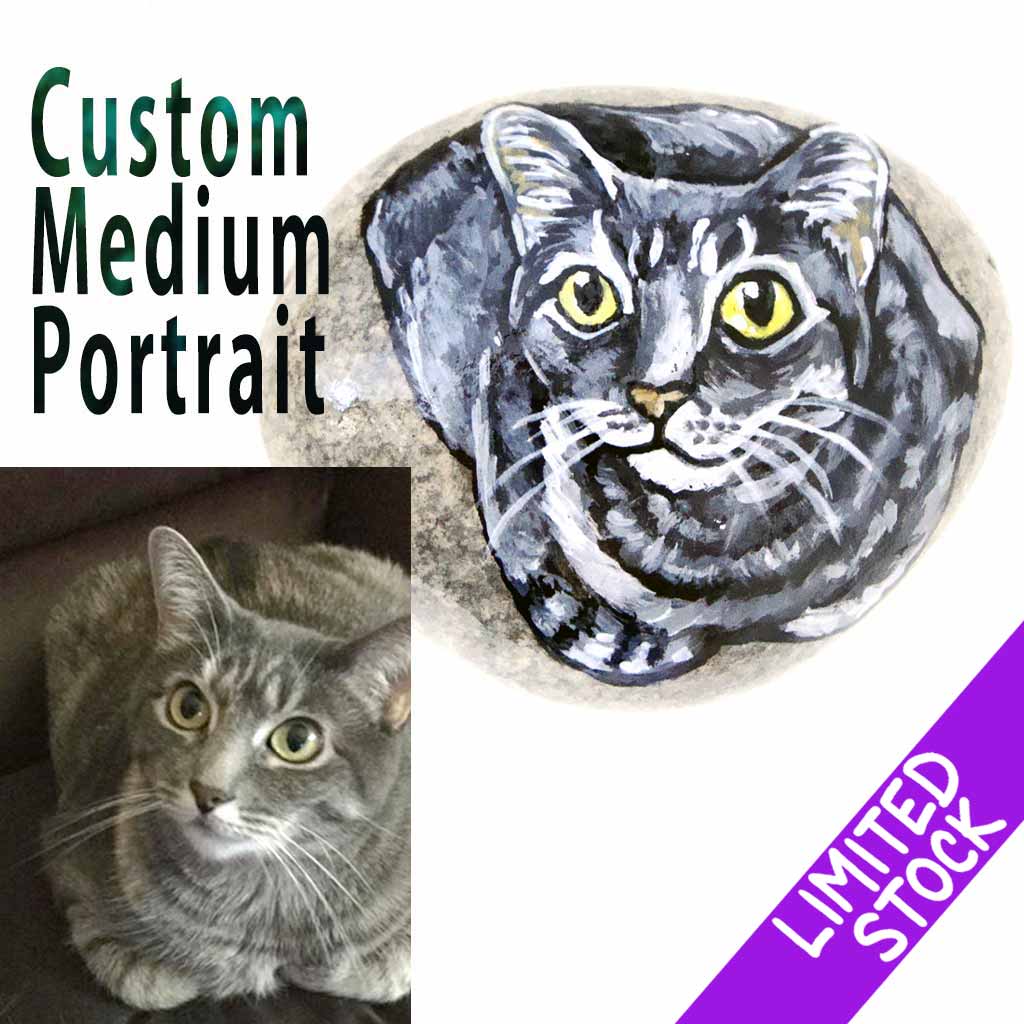 Custom Pet Portrait Stone / Medium