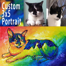 Load image into Gallery viewer, Custom Pet Rainbow Portrait / 3x5 Canvas Board
