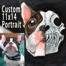 Load image into Gallery viewer, Custom Pet Skull Portrait / 11x14 Canvas

