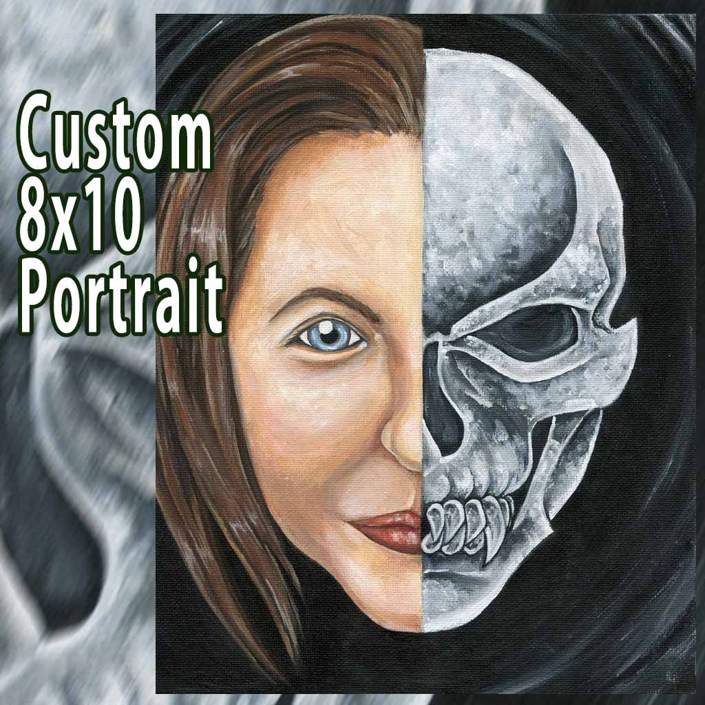 Custom Skull Portrait / 8x10 Canvas