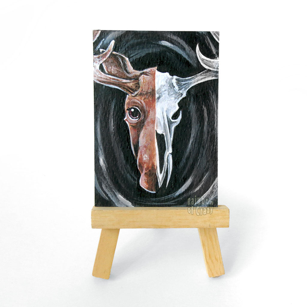 Moose Skull / ACEO Painting