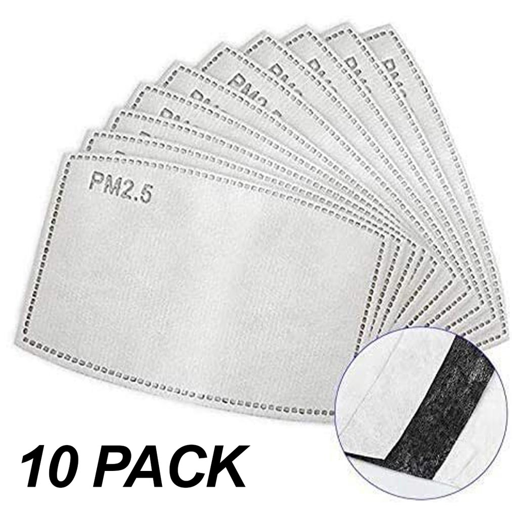 Face Mask PM2.5 Activated Carbon Filter / 10 Pack