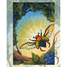 Load image into Gallery viewer, Ace of Pentacles / Beetle Art Print / Animism Tarot
