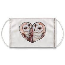 Load image into Gallery viewer, Barn Owl Love / Face Mask / White

