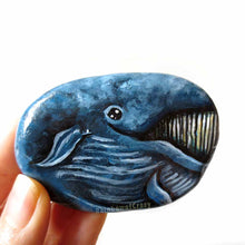 Load image into Gallery viewer, rock art portrait of a smiling blue whale
