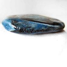 Load image into Gallery viewer, rock art portrait of a smiling blue whale, signed on the edge with, rainbowofcrazy
