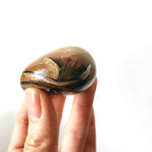 Load image into Gallery viewer, a small beach stone hand painted with a boxer dog
