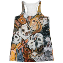 Load image into Gallery viewer, Tank Top, printed with an illustration of many dofferent rabbit breeds
